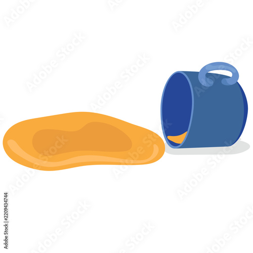 spilled teacup spilled beverage vector.