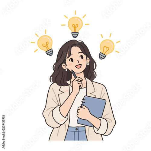 Business woman thinking unique.