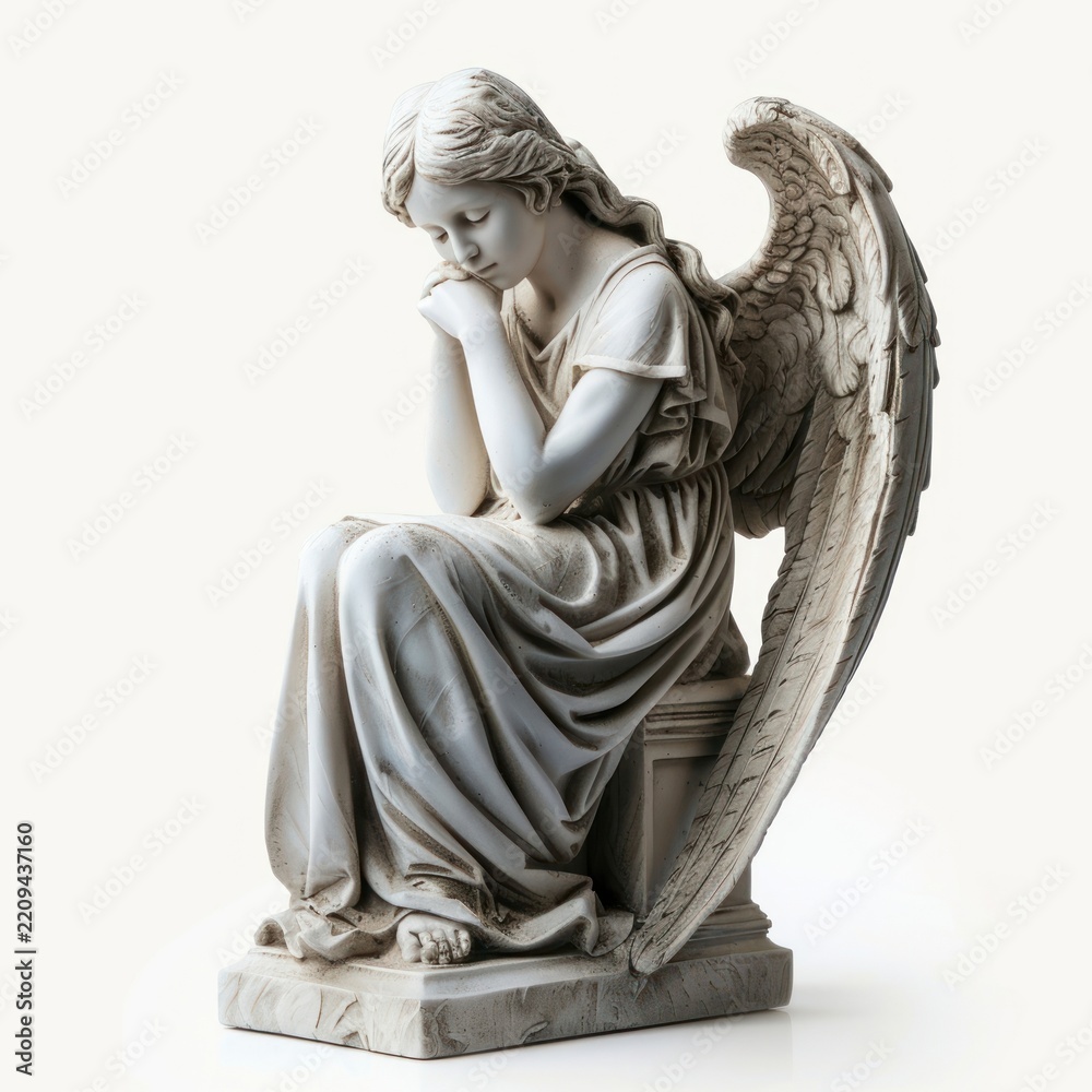 Fototapeta premium Serene angel statue praying