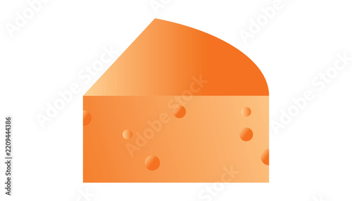 Minimalist Orange Cheese Slice Illustration on White Background