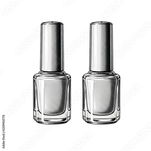 Two nail polish bottles with dotted design
