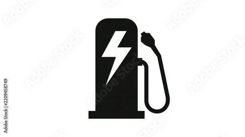 Electric vehicle charging station icon vector isolated on white isolated on transparent background