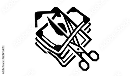 Cost Cutting Money Scissors Business Savings Icon Vector