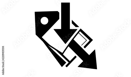 Cost Reduction Down Arrow Savings Business Icon Vector