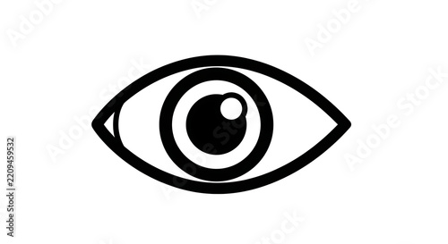 Black and white eye icon isolated on a transparent background