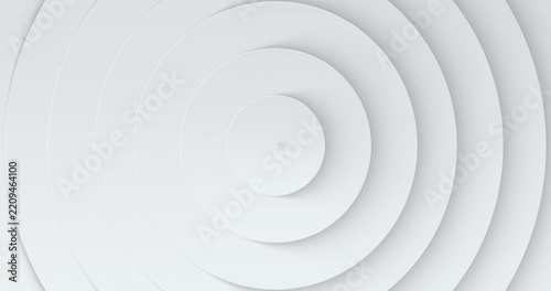 Hypnotizing Abstract White Concentric Circles Ripple Background, Minimal Motion Graphics Animation