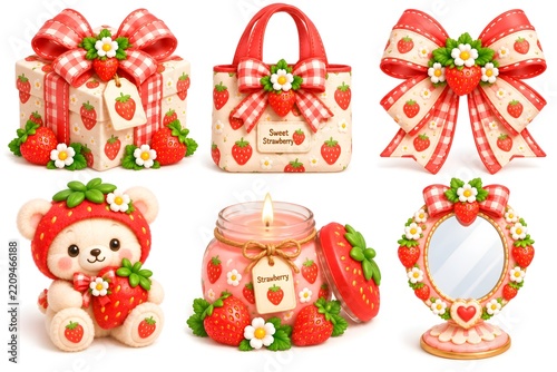Cute 3D Strawberry Gift and Decorative Collection