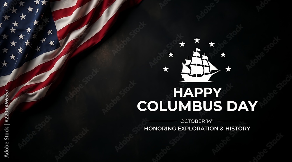 Fototapeta premium Celebrating columbus day with patriotic pride honoring history exploration and the spirit of discovery in america