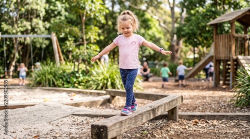 Girl playing on a school playground