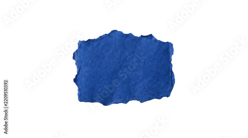 Blue torn paper isolated on white isolated on transparent background