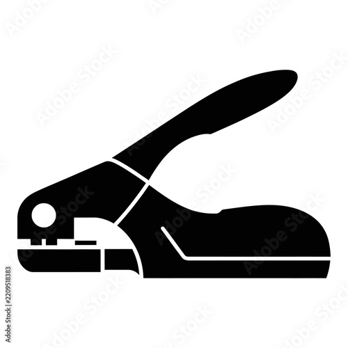 Black silhouette of a single hole punch on a white background silhouette