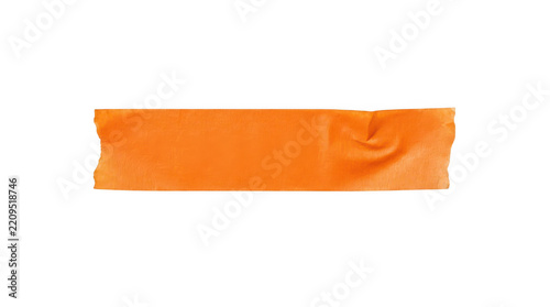 A strip of bright orange masking tape isolated on transparent background