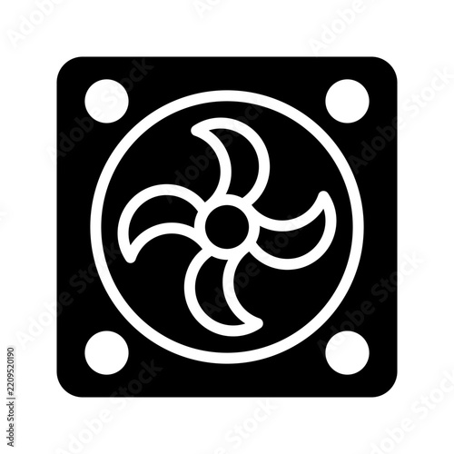 Minimalist ventilation fan icon set featuring outline and solid black exhaust fan symbols isolated on a white background. Suitable for ventilation, air circulation, cooling systems, HVAC, home applian