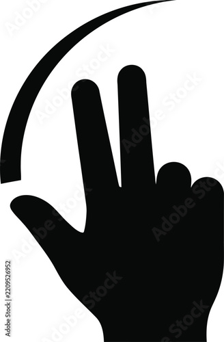 Vector icon representing two finger swipe gesture for touch screen interfaces and mobile application navigation