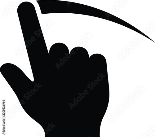 Vector icon representing single finger swipe gesture for mobile device navigation and touch screen interaction