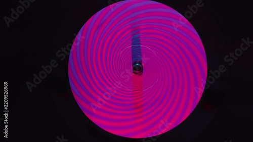 Close up of turntable vinyl record spinning