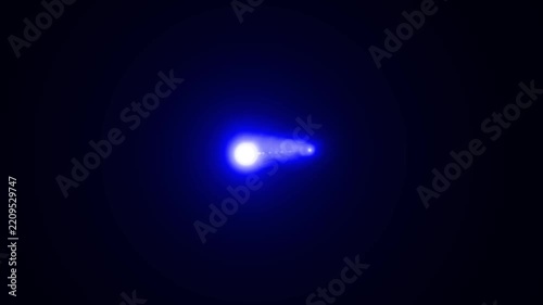 Slow motion cinematic lens flare and light leak effect isolated on black background. 