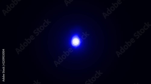 Slow motion cinematic lens flare and light leak effect isolated on black background. 