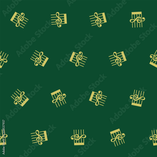Music Treble Clef Seamless Pattern Background with Stave Icon Graphic