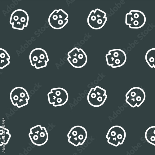 Skull Icon Seamless Pattern Vector for Minimalist Background Design