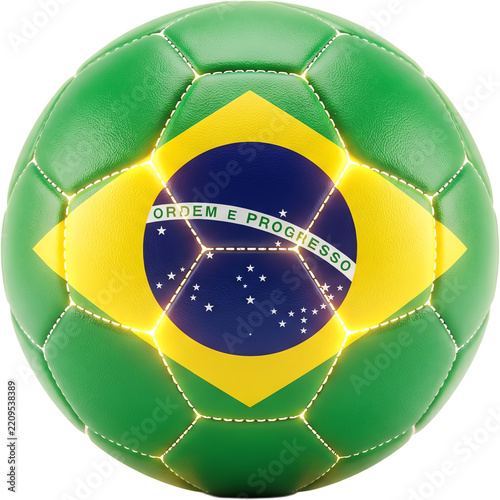 Brazil Flag Soccer Ball Isolated