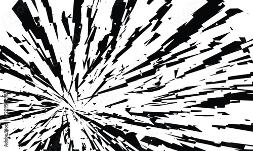 Black White Abstract Diagonal Brush Fragment Pattern
