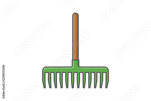 Garden Rake Flat Vector Illustration