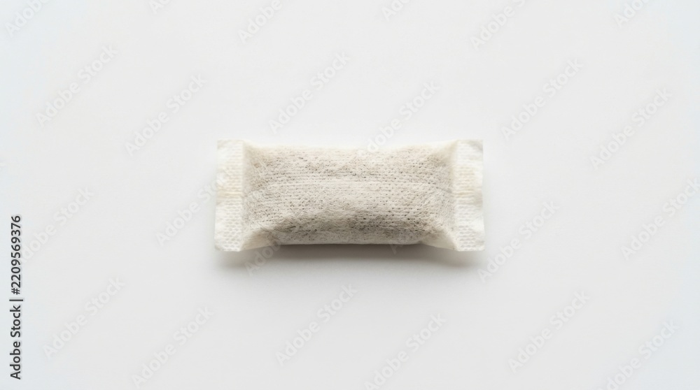 Obraz premium Small white pouch with tobacco on white background
