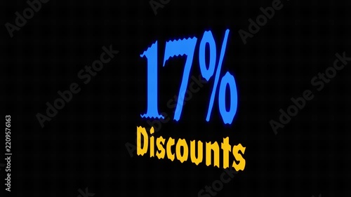 Bold 17 percent discounts sale text design