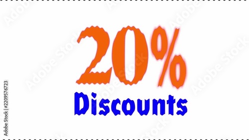 Vibrant 20 percent discount text design
