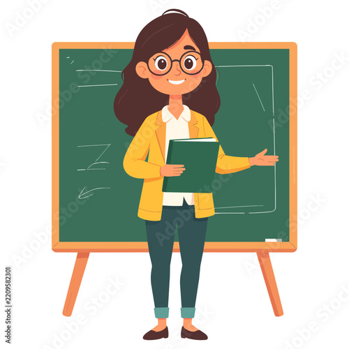 Female Teacher Teaching Illustration