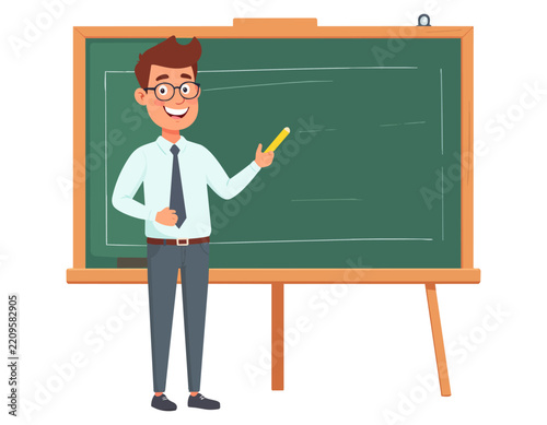 Teacher in Classroom Vector Illustration