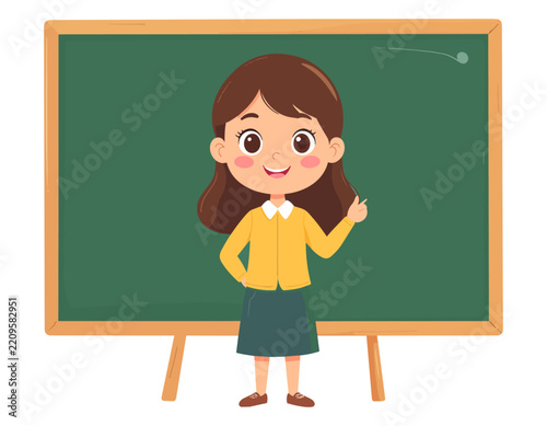 Woman Teacher with Chalkboard