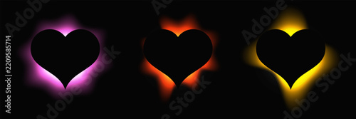 Heart shaped multicolor lighting frame set