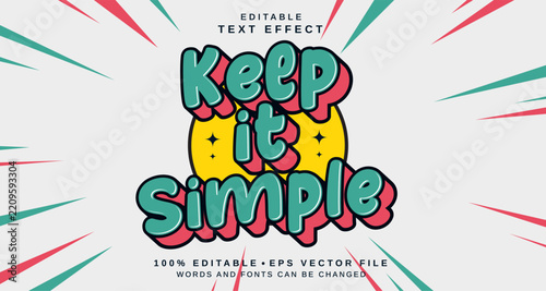 Editable text style effect - Keep it Simple text style theme.