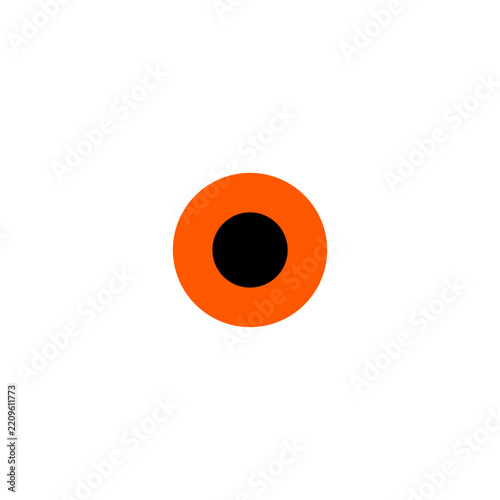 All-Seeing Eye design in orange and black circular pattern  
