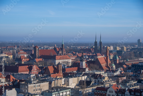 Panoramic Cityscape of Wroclaw, Poland, Viewed from St. Elizabeth's Church Tower