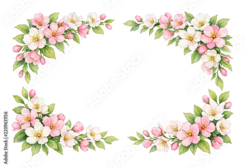 PNG Elegant floral watercolor border illustration.