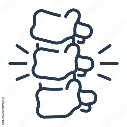 Line Art Spine Vertebrae Icon for Healthcare Medical Consultation