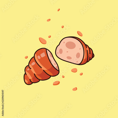 fresh baked croissants vector illustration in cute cartoon flat style