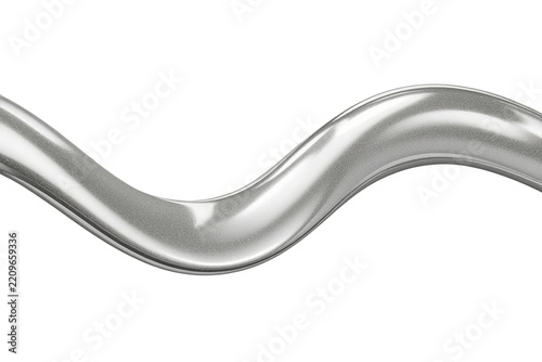 Chrome silver ribbon wave with bright reflected highlights
