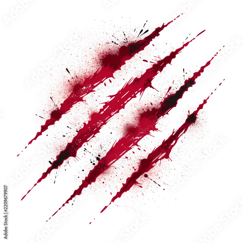 Red Grunge Blood Splatter Background with Paint Splash, Ink Stains, Drips and Spray Texture for Horror, Halloween, Crime, Banner and Decorative Design
