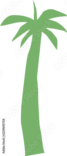 Hand drawn palm tree organic shape. Coconut plant silhouette.