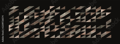 Abstract vector graphic illustration featuring a dark background with repeating triangular geometric patterns and metallic textures