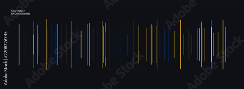 Futuristic vector graphic illustration featuring minimal dark soundwave background design with vibrant yellow and blue vertical lines