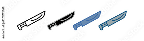 Blade icon set featuring a multi-style collection of kitchen knife designs.
