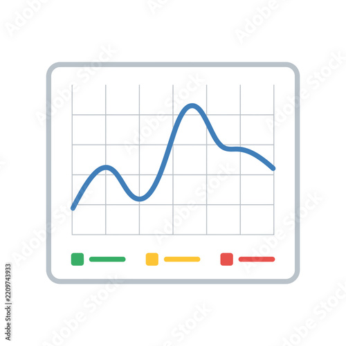 Modern Business Analytics Line Chart and Data Visualization Dashboard Icon