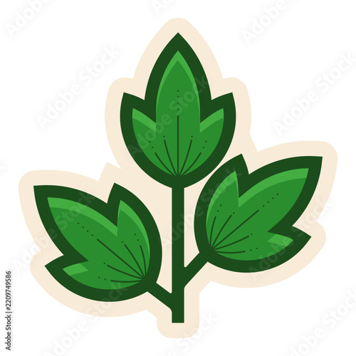 three leaves sticker