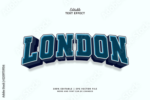 London Editable Text Effect 3d Style Vintage College
