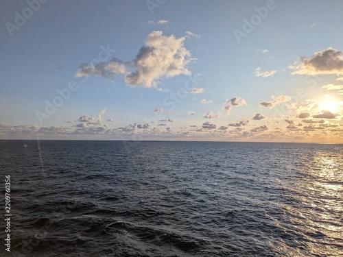oil tanker at sunset